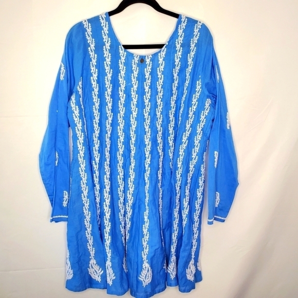 Soft Surroundings Mumbai Nights Tunic Size L Embroidered Sequined Cruise NEW - Picture 6 of 16